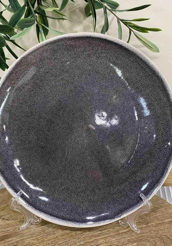 Тарілка темно-сіра (кераміка, d 26 см)