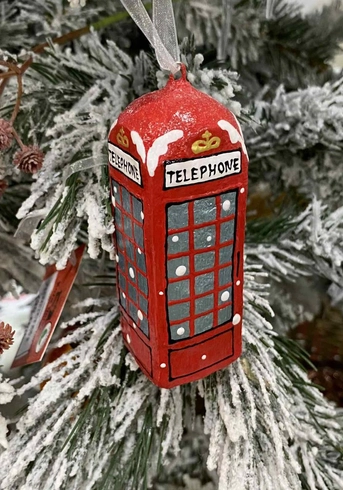 Новорічна іграшка "Телефонна будка" ( 4 х 10 см.)