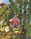Ялинкова прикраса "Будиночок червоний" (метал, Німеччина)