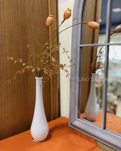 Скляна ваза на одну квітку " біла" (27 х 8 см.) Vloria