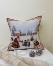 Наволочка новорічна гобеленова "Діти та Санта" 45*45 см)