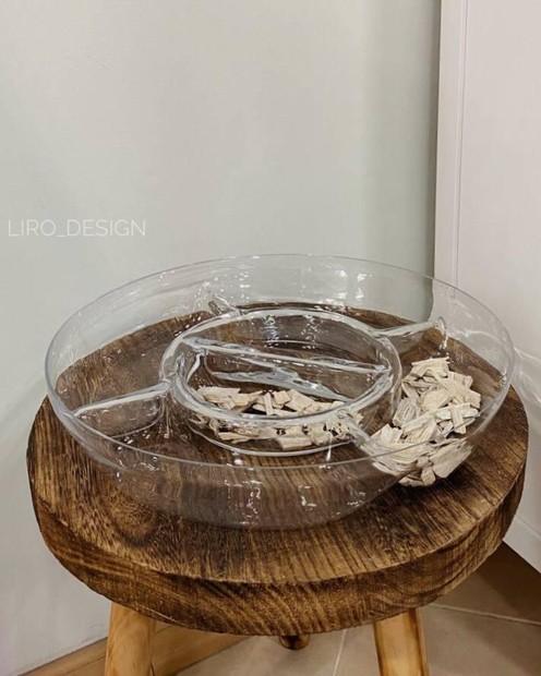Менажниця скляна кругла (d 36 х 6.5 см) Vloria