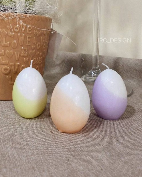 Свічка пасхальна/ свічка яйце (фіолетова, 6*4 см) byMe