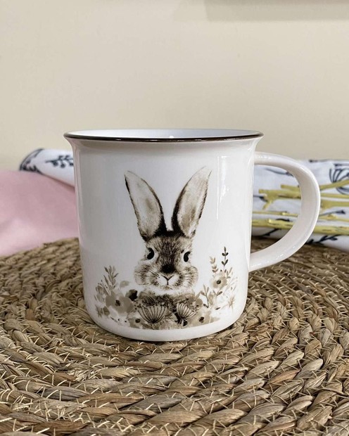 Чашка біла з кроликом (320 мл, порцеляна) Vloria