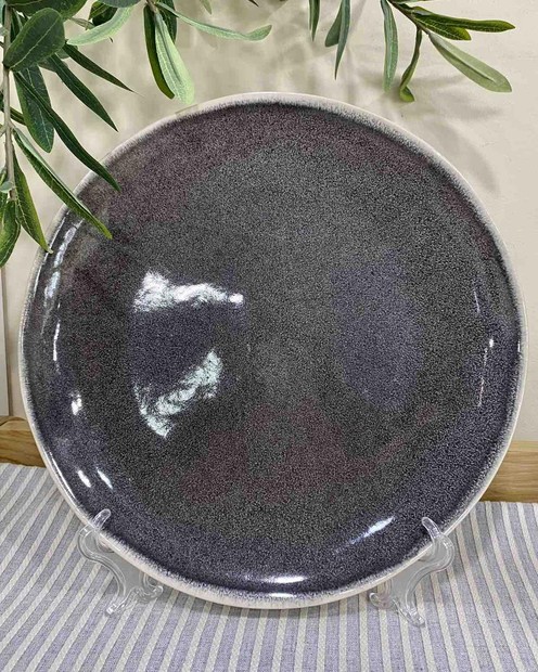 Тарілка темно-сіра (кераміка, d 26 см) byMe