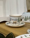 Новорічна порцелянова чашка з блюдцем "Білий ліс" (Easy Life, 400 мл)