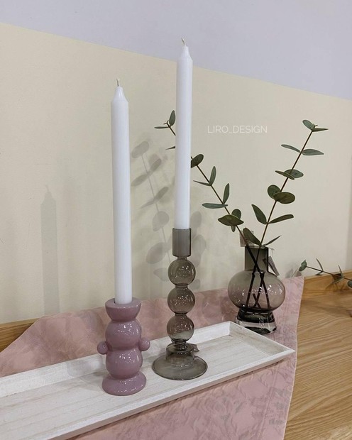 Довга свічка білого кольору  (28.5 см,d 2 см) byMe