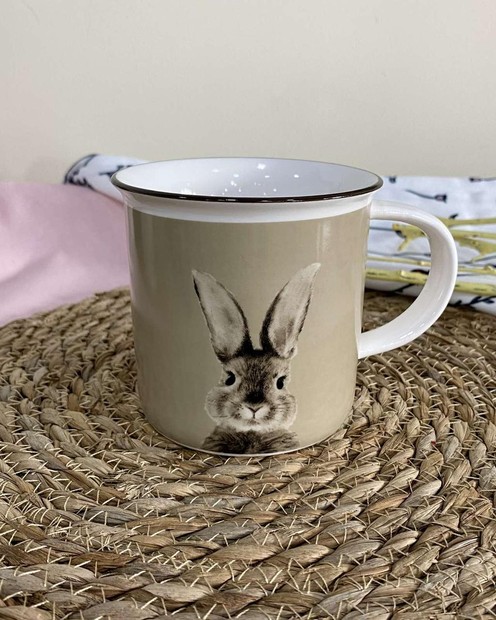 Чашка бежева з кроликом (320 мл, порцеляна) byMe
