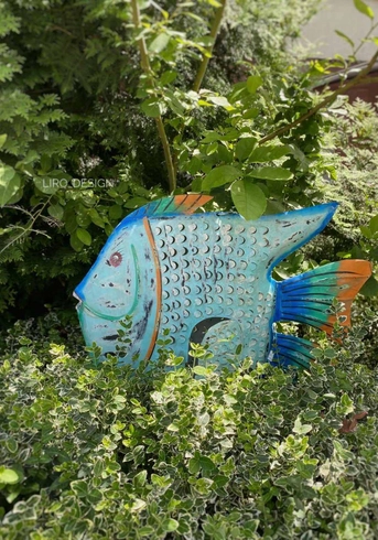 Садова фігурка-ліхтар " Рибка велика"