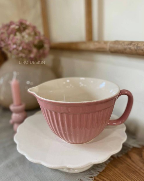 Чаша для тіста рожева (кераміка, h 12*18*24 см) byMe