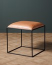 Табурет (Бельгія, h 44 см, метал +шкіра)