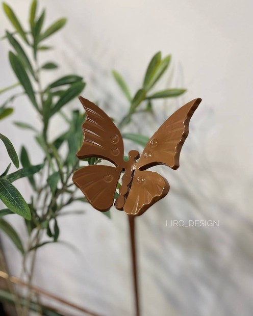 Опора для рослин з метеликом (коричнева, h 126*62 см) Vloria
