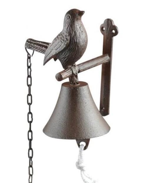 Чавунний дзвоник на двері з пташкою (18.5*13.5*10 см) byMe