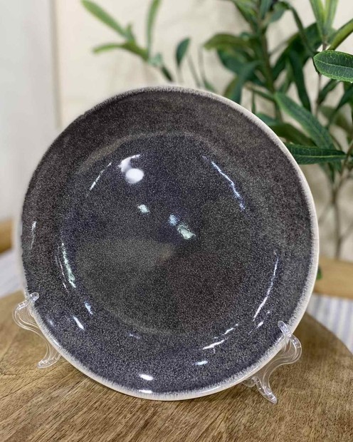 Тарілка темно-сіра (кераміка, d 20 см) byMe