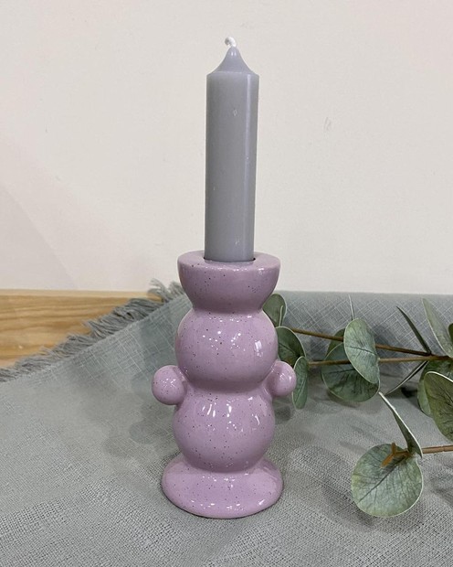 Свічник керамічний  (7 х 5.5 х 11 см) Фіолетовий byMe