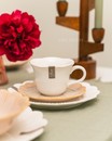 Чашка з блюдцем біла "Fleuri" 250 мл (Італія, порцеляна)