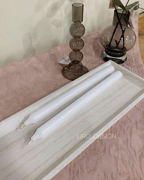 Довга свічка білого кольору  (28.5 см,d 2 см) Vloria
