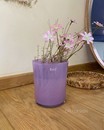 Ваза фіолетова з масивного скла (d16*18 см)