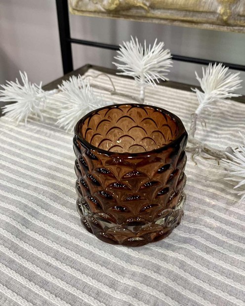 Підсвічник скляний (7 х 8 см) коричневий byMe