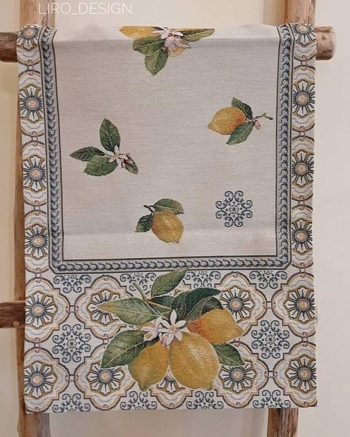 Доріжка на стіл гобеленова в лимони (37 х 100 см) Vloria