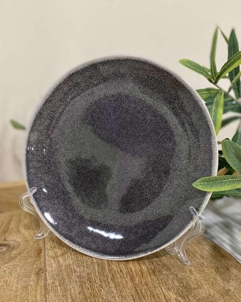 Тарілка темно-сіра (кераміка, d 20 см) Vloria