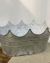 Кашпо металеве сірого кольору "Корона" (32 х 22.5 х 15.5 см)
