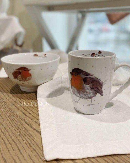 Чашка керамічна з пташкою  (330 мл) byMe