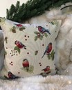 Наволочка гобеленова новорічна з пташками (45 х 45 см)