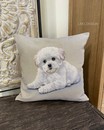 Наволочка гобеленова з собакою (мальтез)