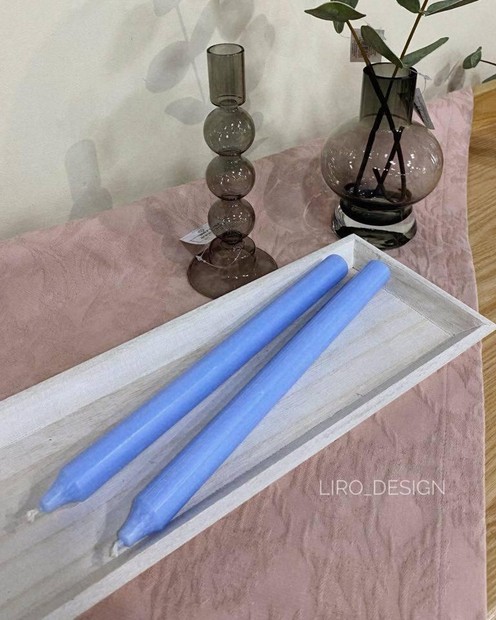 Довга свічка блакитного кольору  (28.5 см,d 2 см) Vloria