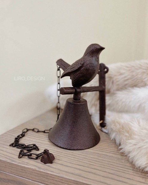 Чавунний дзвоник на двері з пташкою (18.5*13.5*10 см) Vloria