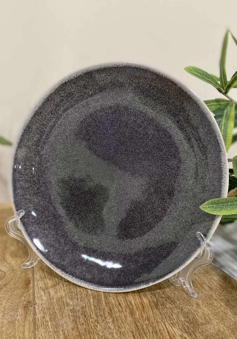 Тарілка темно-сіра (кераміка, d 20 см)