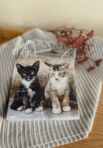 Паперові серветки "Котики" ( 17 x 17 x 2 см)