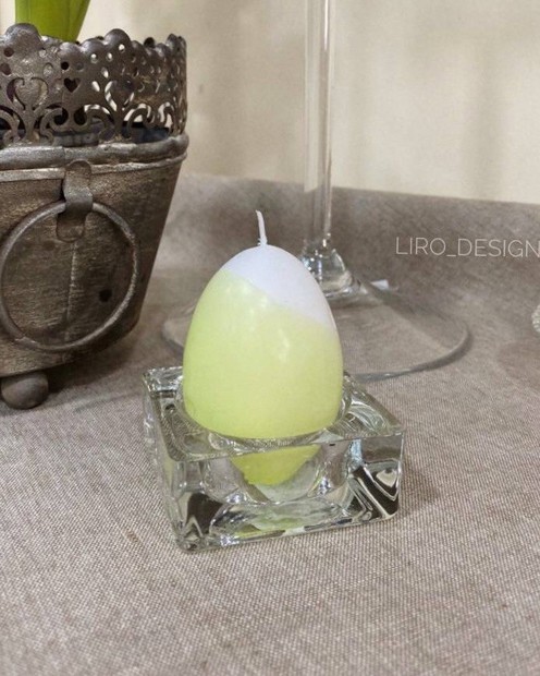 Свічка пасхальна/ свічка яйце (салатовий, 6*4 см) byMe