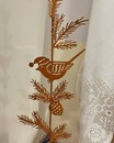 Декоративний металевий штекер "Пташка на гілочці" (коричневий)