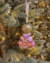 Новорічна іграшка ручної роботи "Жабка" ( h 8 см)