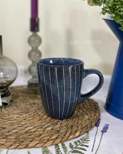 Чашка синя керамічна (380 мл) Vloria