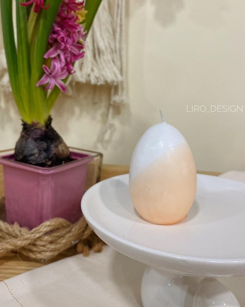 Свічка пасхальна/ свічка яйце ( персик, 6*4 см) Vloria