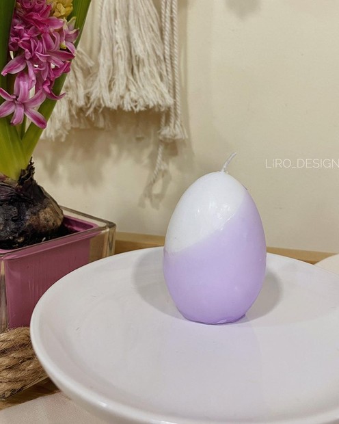 Свічка пасхальна/ свічка яйце (фіолетова, 6*4 см) Vloria
