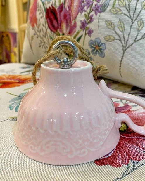 Чашка-гачок (кераміка, рожевого кольору, 12х9.5х9 см) byMe