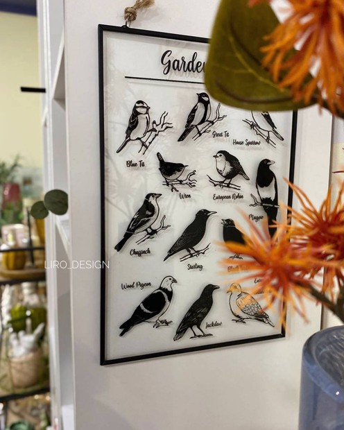 Скляна картина "Garden Birds" ( 20*30 см) byMe