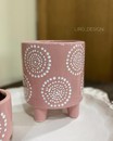 Кашпо керамічне на ніжках (12 х 14,5 см) Рожеве
