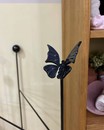 Опора для рослин з метеликом (чорна, h 126*62 см)