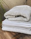 Рушник Aquanova London 16 Linen (бежево-оливковий, 55*100 см, 100% бавовна)