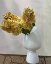 Ваза зрізана  біла (Україна, скло, h 37 см)