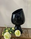 Ваза зрізана чорна (Україна, скло, h 37 см)