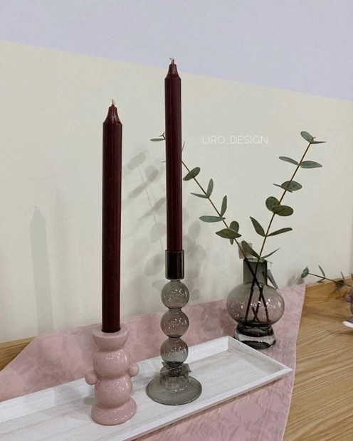 Довга свічка брунатного кольору  (28.5 см,d 2 см) byMe