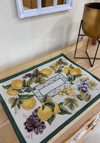 Серветка-підтарільник гобеленова "лимон/ виноград" (37 х 49 см)