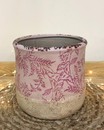 Кашпо вінтажне керамічне (рожевого кольору, 17.5 х 16.5 см)