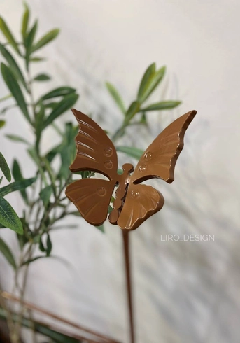 Опора для рослин з метеликом (коричнева, h 126*62 см)